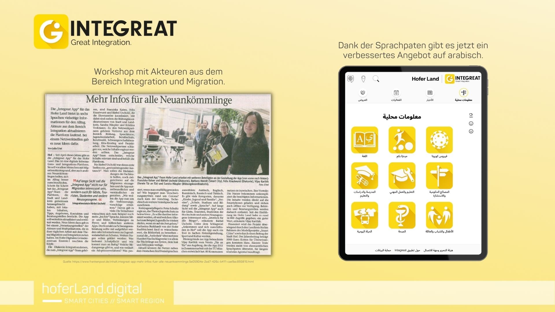 Integreat App Hofer Land bekommt Sprachpaten