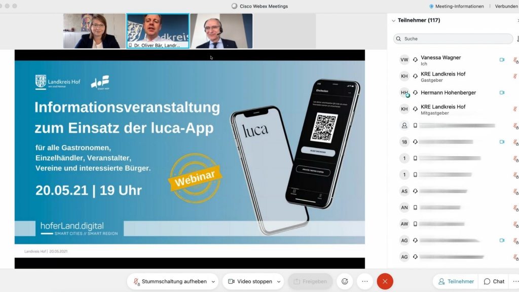 Informationsveranstaltung zum Einsatz der luca-App