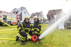 Feuerwehr Schwarzenbach am Wald bei der Übung.